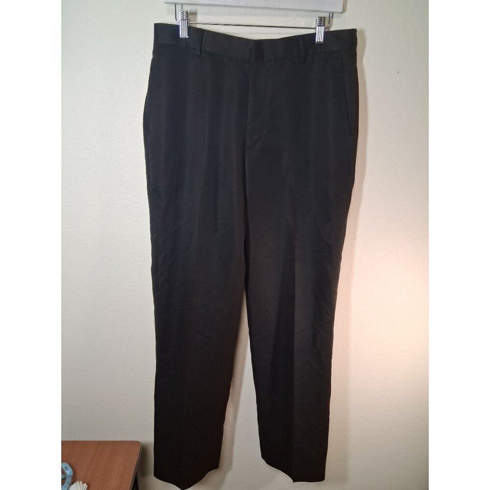 Arrow Dress Pants Flat Front Business Casual Slacks Trousers Black Mens Sz 32x32